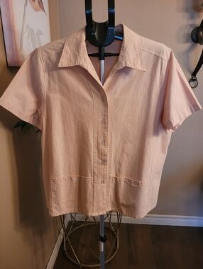 Peach Button-Down Shirt for Women